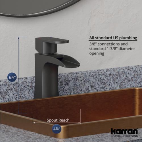 Kassel Solid Brass Gunmetal Grey Bathroom Faucet 5