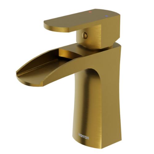 Kassel Solid Brass Gold Bathroom Faucet 1