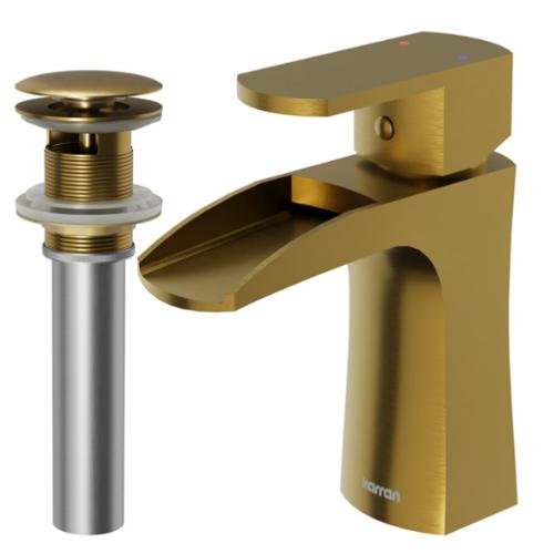 Kassel Solid Brass Gold Bathroom Faucet 2