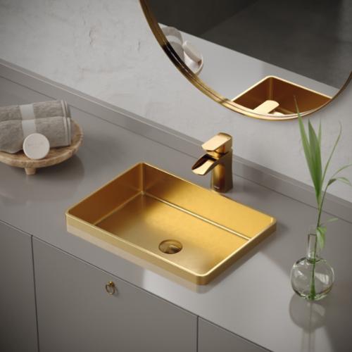 Kassel Solid Brass Gold Bathroom Faucet 3