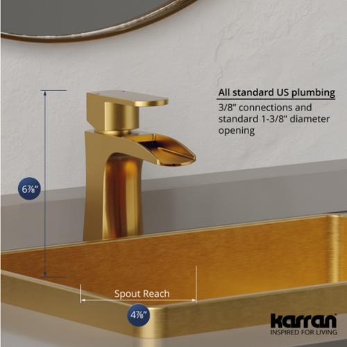 Kassel Solid Brass Gold Bathroom Faucet 4