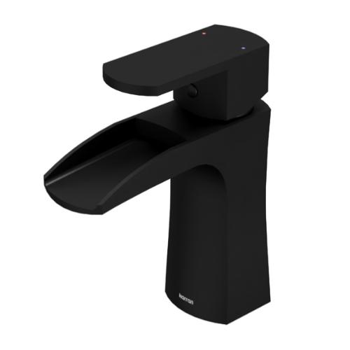 Kassel Solid Brass Matte Black Bathroom Faucet 1