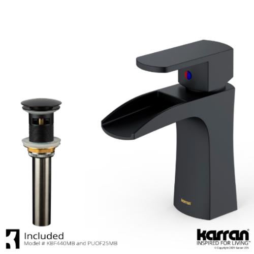 Kassel Solid Brass Matte Black Bathroom Faucet 2