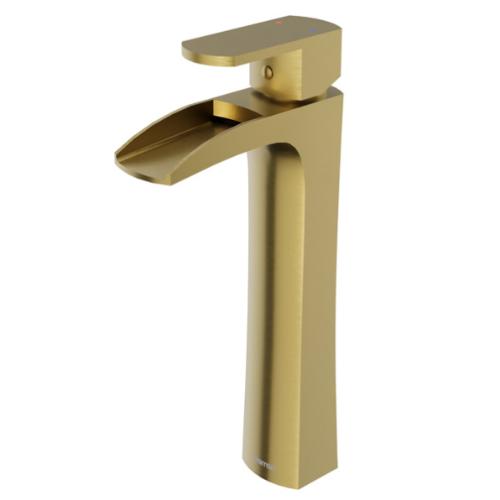 Kassel Solid Brass Brushed Gold Bathroom Faucet 1