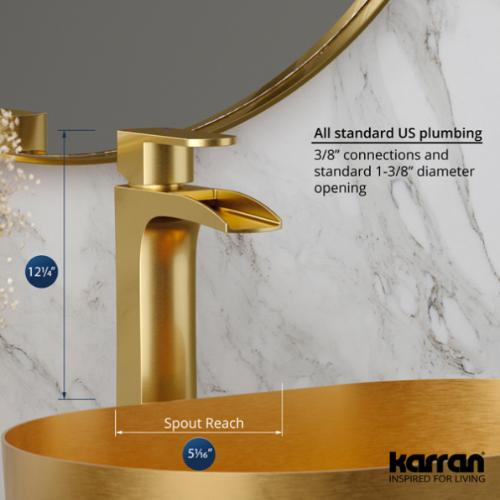 Kassel Solid Brass Brushed Gold Bathroom Faucet 4