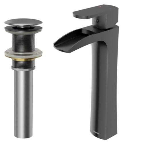 Kassel Solid Brass Gunmetal Grey Bathroom Faucet 2