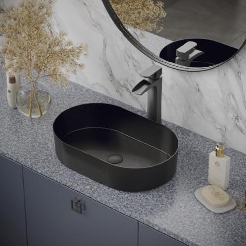 Kassel Solid Brass Gunmetal Grey Bathroom Faucet 3