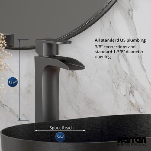 Kassel Solid Brass Gunmetal Grey Bathroom Faucet 4