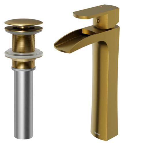Kassel Solid Brass Gold Bathroom Faucet 2