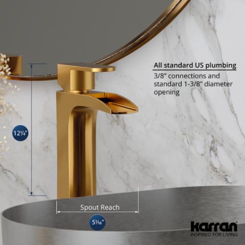 Kassel Solid Brass Gold Bathroom Faucet 4
