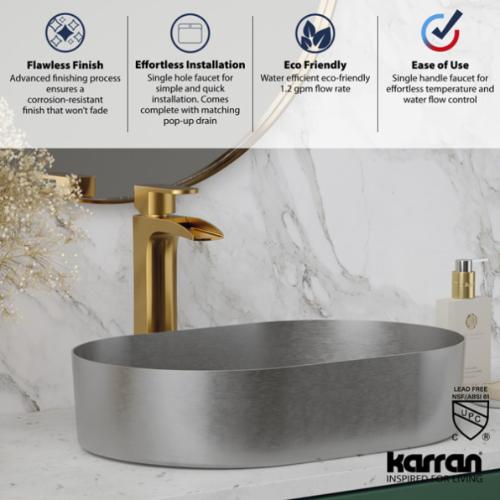 Kassel Solid Brass Gold Bathroom Faucet 5