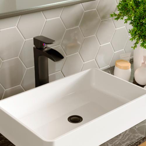 Kassel Solid Brass Matte Black Bathroom Faucet 3