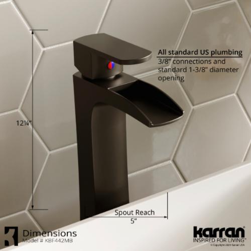 Kassel Solid Brass Matte Black Bathroom Faucet 4