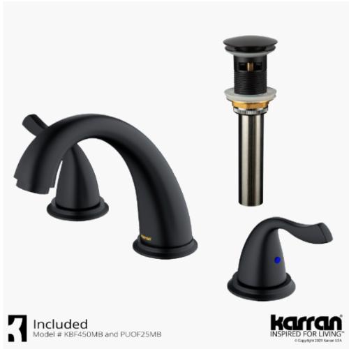 Fulham Solid Brass Matte Black Bathroom Faucet 2