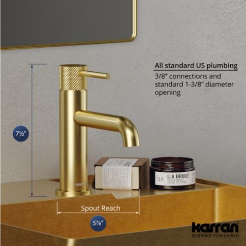 Tryst Solid Brass Brushed Gold Bathroom Faucet 4