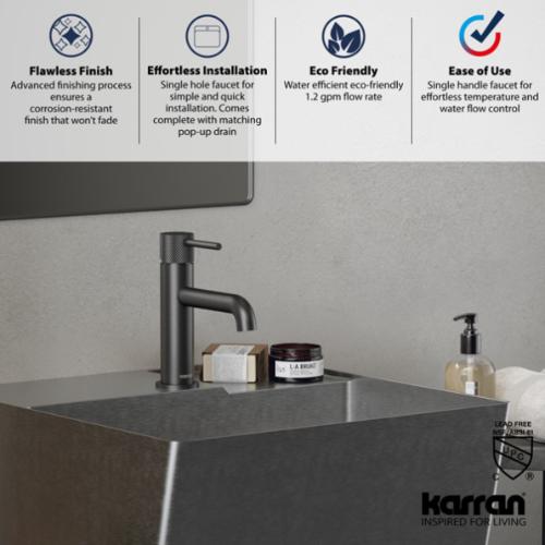 Tryst Solid Brass Gunmetal Grey Bathroom Faucet 5