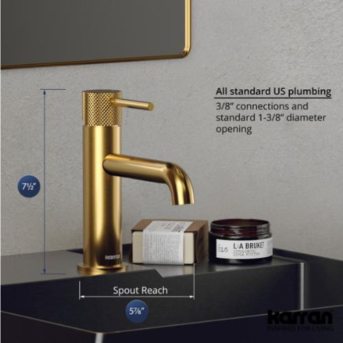 Tryst Solid Brass Gold Bathroom Faucet 4