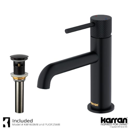 Tryst Solid Brass Matte Black Bathroom Faucet 2