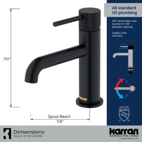 Tryst Solid Brass Matte Black Bathroom Faucet 4