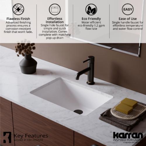 Tryst Solid Brass Matte Black Bathroom Faucet 5