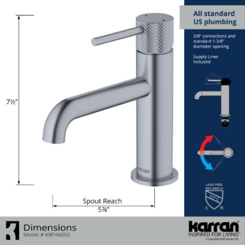 Tryst Solid Brass Stainless Steel Bathroom Faucet 4