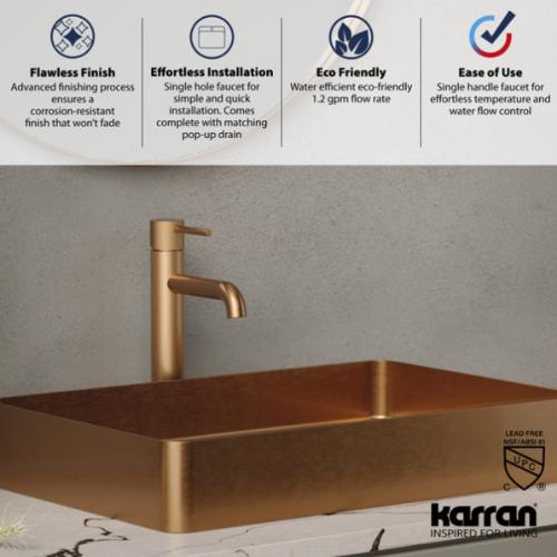 Tryst Solid Brass Brushed Copper Bathroom Faucet 5