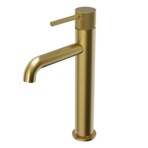 Tryst Solid Brass Brushed Gold Bathroom Faucet 1