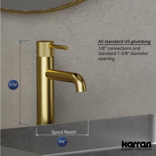 Tryst Solid Brass Brushed Gold Bathroom Faucet 4