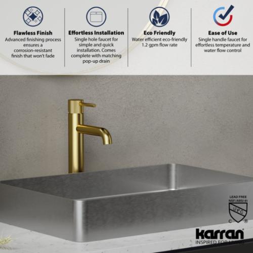 Tryst Solid Brass Brushed Gold Bathroom Faucet 5