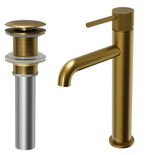 Tryst Solid Brass Gold Bathroom Faucet 2