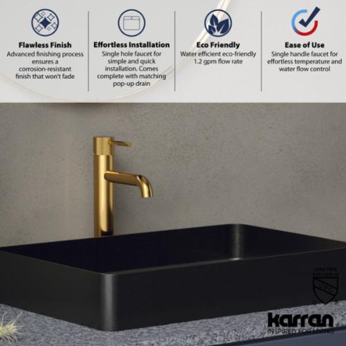 Tryst Solid Brass Gold Bathroom Faucet 4