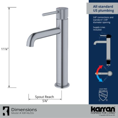Tryst Solid Brass Stainless Steel Bathroom Faucet 4