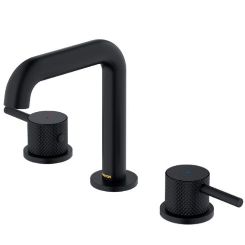 Tryst Solid Brass Matte Black Bathroom Faucet 1