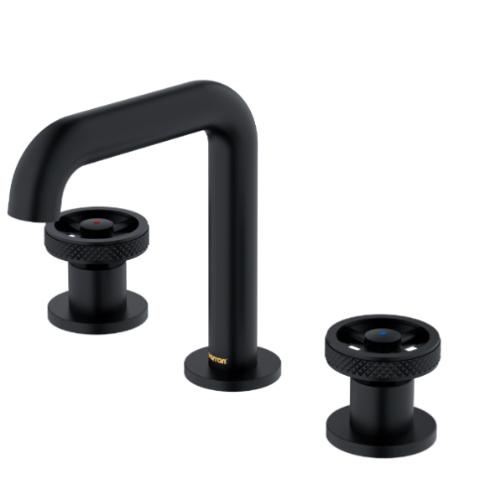 Tryst Solid Brass Matte Black Bathroom Faucet 1
