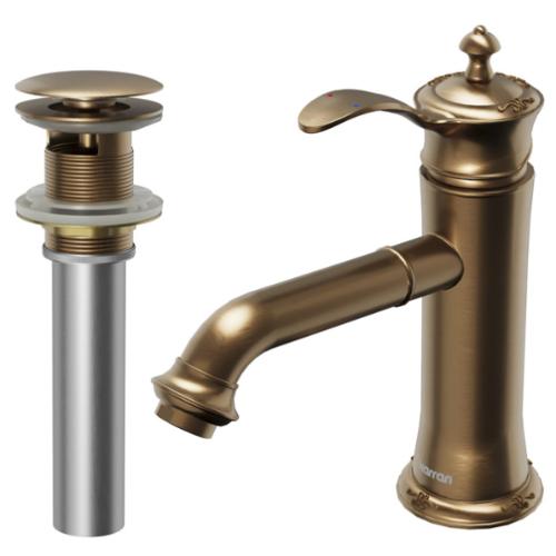 Vineyard Solid Brass Brushed Copper Bathroom Faucet 2