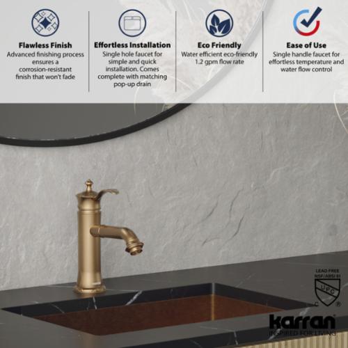 Vineyard Solid Brass Brushed Copper Bathroom Faucet 5