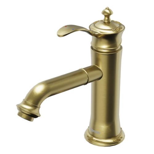 Vineyard Solid Brass Brushed Gold Bathroom Faucet 1