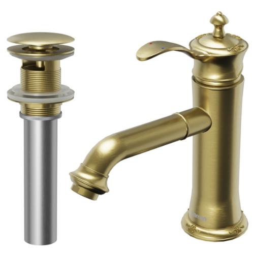 Vineyard Solid Brass Brushed Gold Bathroom Faucet 2