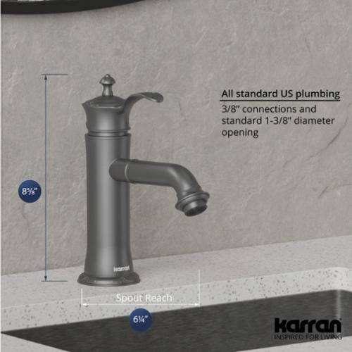 Vineyard Solid Brass Gunmetal Grey Bathroom Faucet 4