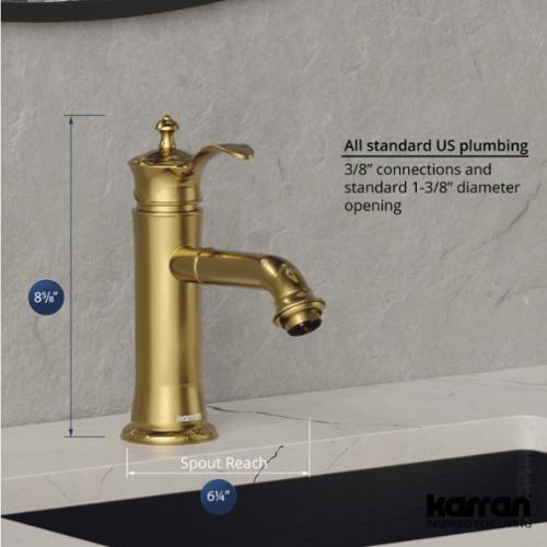 Vineyard Solid Brass Gold Bathroom Faucet 4