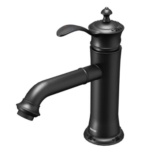 Vineyard Solid Brass Matte Black Bathroom Faucet 1