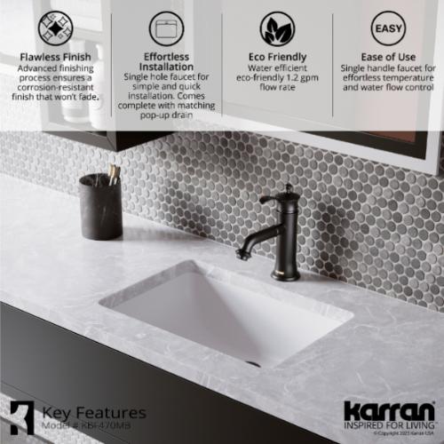 Vineyard Solid Brass Matte Black Bathroom Faucet 5