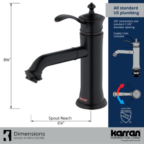 Vineyard Solid Brass Oil Rubbed Bronze Bathroom Faucet 4