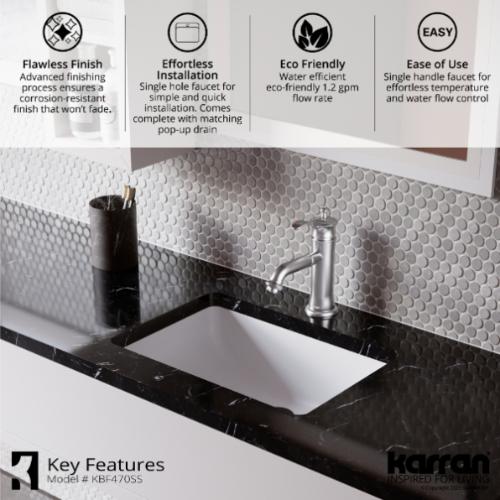 Vineyard Solid Brass Stainless Steel Bathroom Faucet 5