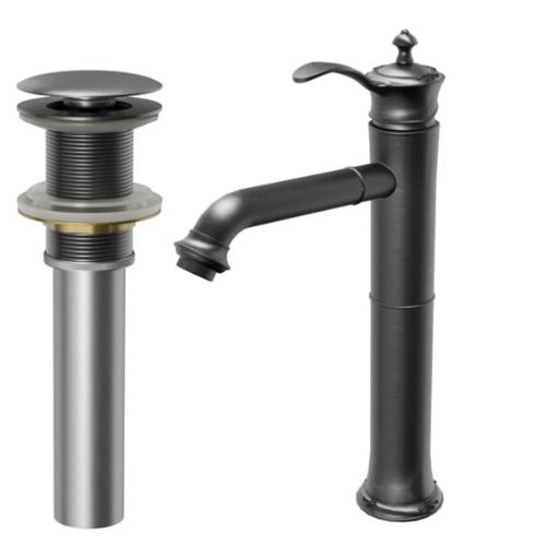 Vineyard Solid Brass Gunmetal Grey Bathroom Faucet 2