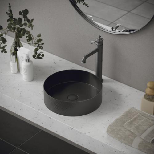 Vineyard Solid Brass Gunmetal Grey Bathroom Faucet 3