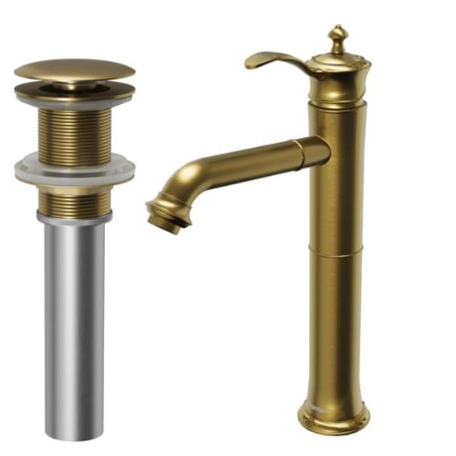 Vineyard Solid Brass Gold Bathroom Faucet 2