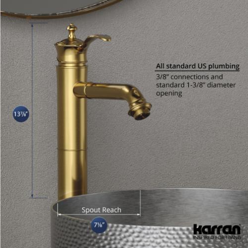 Vineyard Solid Brass Gold Bathroom Faucet 4