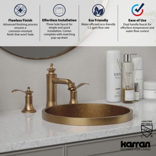 Vineyard Solid Brass Brushed Copper Bathroom Faucet 5