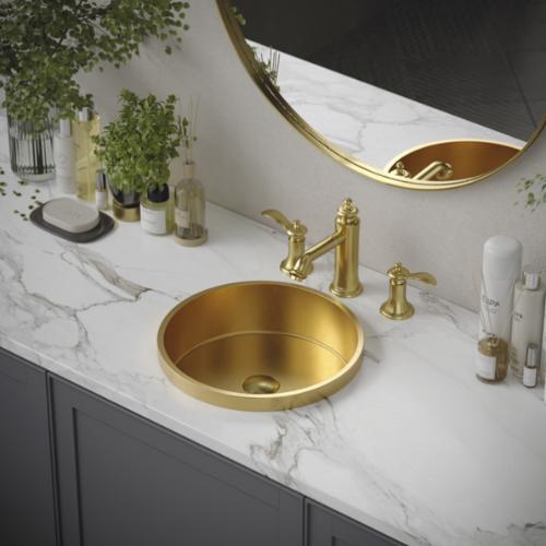 Vineyard Solid Brass Brushed Gold Bathroom Faucet 3